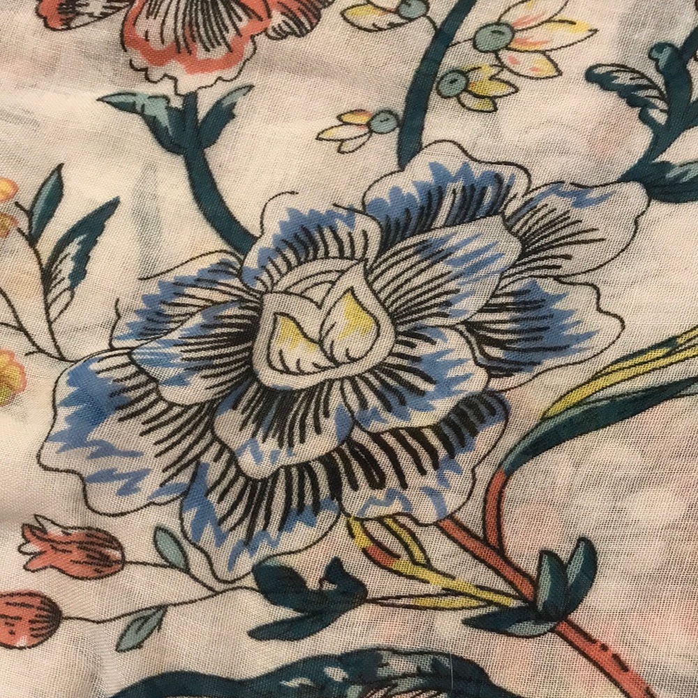 Pale floral scarf